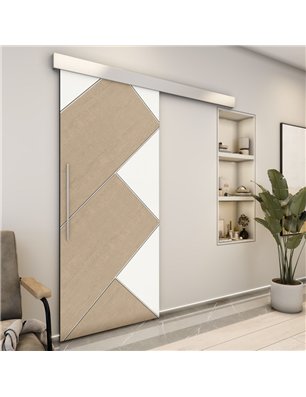 Holzschiebetür Eco-Line - Eiche und Weiss  Model 2026