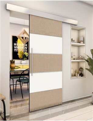 Holzschiebetür Eco-Line - Eiche und Weiss  Model 2031