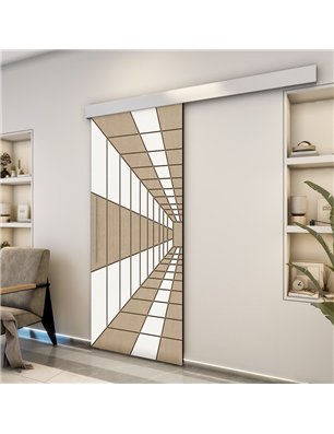 Holzschiebetür Eco-Line - Eiche und Weiss  Model 2034