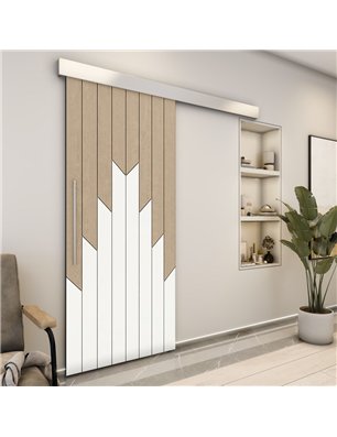 Holzschiebetür Eco-Line - Eiche und Weiss  Model 2039