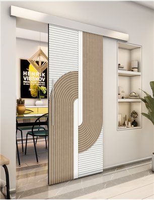 Holzschiebetür Eco-Line - Eiche und Weiss  Model 2040