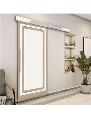Holzschiebetür Eco-Line - Eiche und Weiss  Model 2041