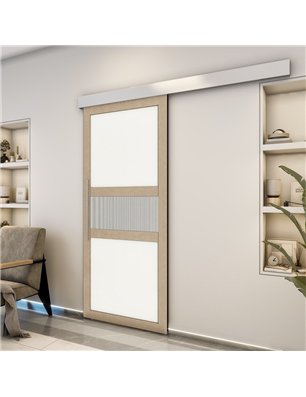 Holzschiebetür Eco-Line - Eiche und Weiss  Model 2042