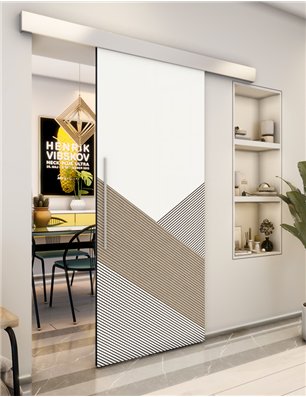 Holzschiebetür Eco-Line - Eiche und Weiss  Model 2044