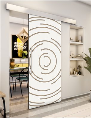 Holzschiebetür Eco-Line - Eiche und Weiss  Model 2046