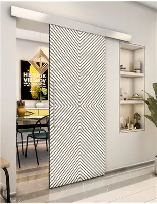 Holzschiebetür Eco-Line - Eiche und Weiss Model 2047