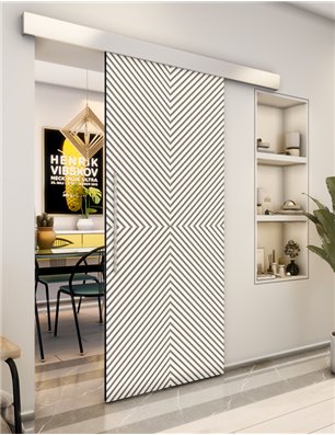 Holzschiebetür Eco-Line - Eiche und Weiss  Model 2047