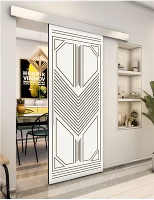 Holzschiebetür Eco-Line - Eiche und Weiss Model 2048