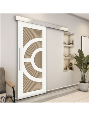Holzschiebetür Eco-Line - Eiche und Weiss  Model 2051