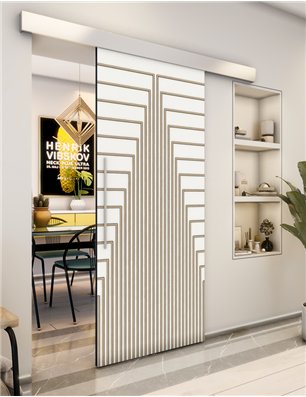 Holzschiebetür Eco-Line - Eiche und Weiss  Model 2053