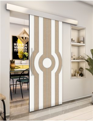 Holzschiebetür Eco-Line - Eiche und Weiss  Model 2055