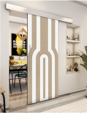 Holzschiebetür Eco-Line - Eiche und Weiss  Model 2056