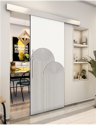 Holzschiebetür Eco-Line - Eiche und Weiss  Model 2057