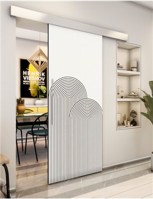 Holzschiebetür Eco-Line - Eiche und Weiss  Model 2057