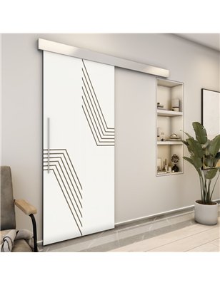 Holzschiebetür Eco-Line - Eiche und Weiss  Model 2060