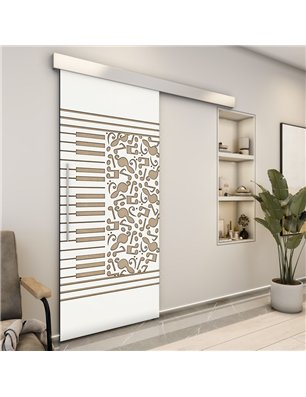Holzschiebetür Eco-Line - Eiche und Weiss  Model 2061