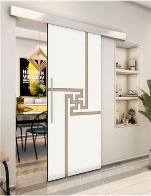 Holzschiebetür Eco-Line - Eiche und Weiss  Model 2071