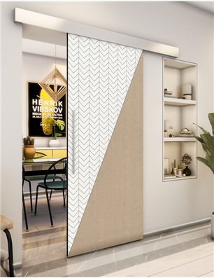 Holzschiebetür Eco-Line - Eiche und Weiss  Model 2078