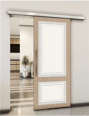 Holzschiebetür Slim-Line - Eiche und Weiss  Model 2004