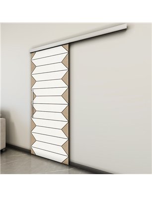 Holzschiebetür Slim-Line - Eiche und Weiss  Model 2008
