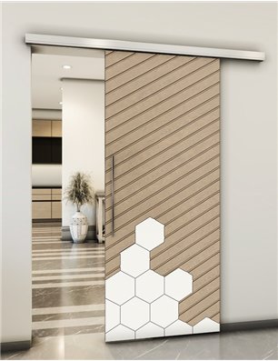 Holzschiebetür Slim-Line - Eiche und Weiss  Model 2016