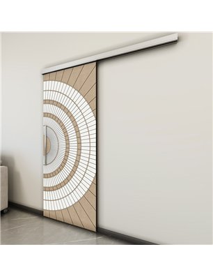 Holzschiebetür Slim-Line - Eiche und Weiss  Model 2036
