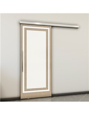 Holzschiebetür Slim-Line - Eiche und Weiss  Model 2041