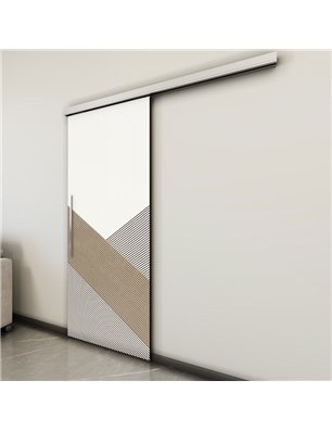 Holzschiebetür Slim-Line - Eiche und Weiss  Model 2044