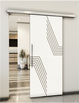 Holzschiebetür Slim-Line - Eiche und Weiss  Model 2060