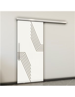 Holzschiebetür Slim-Line - Eiche und Weiss  Model 2060