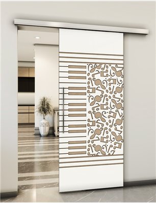 Holzschiebetür Slim-Line - Eiche und Weiss  Model 2061