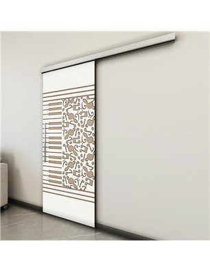 Holzschiebetür Slim-Line - Eiche und Weiss  Model 2061