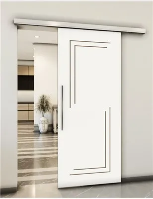 Holzschiebetür Slim-Line - Eiche und Weiss Model 2065