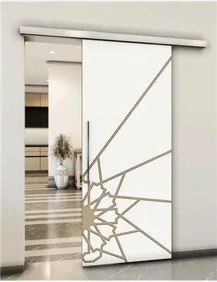 Holzschiebetür Slim-Line - Eiche und Weiss Model 2068