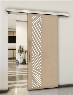 Holzschiebetür Slim-Line - Eiche und Weiss  Model 2070