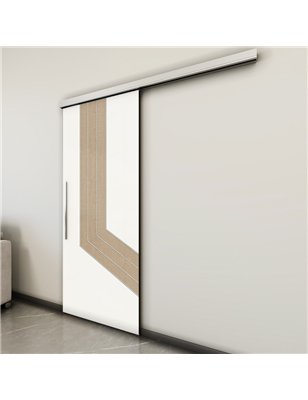 Holzschiebetür Slim-Line - Eiche und Weiss  Model 2073