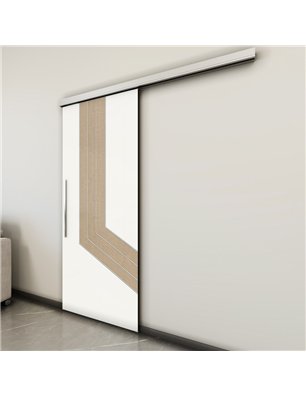 Holzschiebetür Slim-Line - Eiche und Weiss  Model 2073