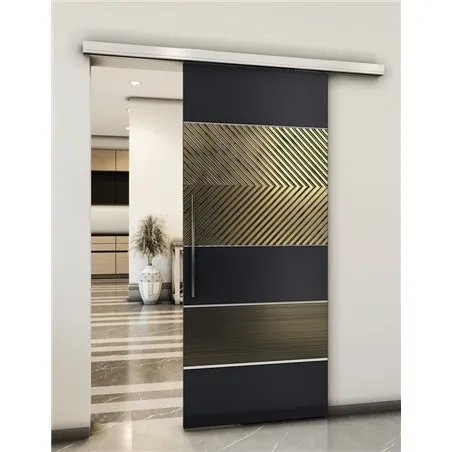 Holzschiebetür Slim-Line - Hell - Dunkel-Mix Model 2020