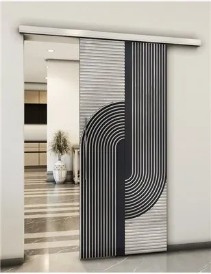 Holzschiebetür Slim-Line - Hell - Dunkel-Mix Model 2040