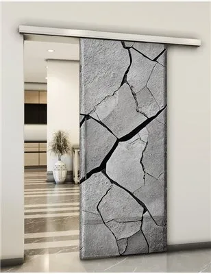 Holzschiebetür Slim-Line - Beton und Stein Model 2030