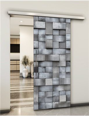 Holzschiebetür Slim-Line - Beton und Stein  Model 2036