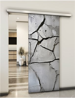 Holzschiebetür Slim-Line - Beton und Stein  Model 2041
