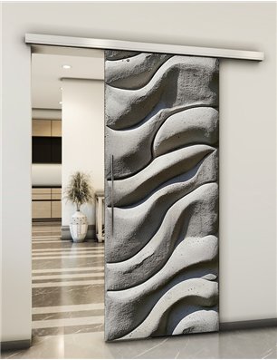 Holzschiebetür Slim-Line - Beton und Stein  Model 2052