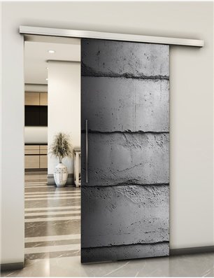 Holzschiebetür Slim-Line - Beton und Stein  Model 2058