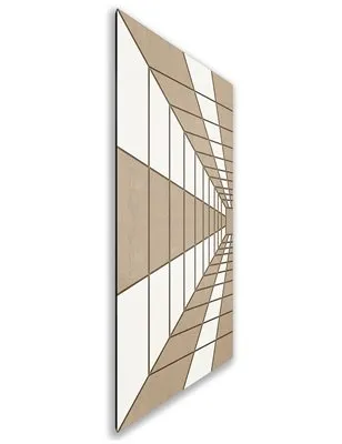 Holzschiebetür Nur Türblatt - Eiche und Weiss Model 2034