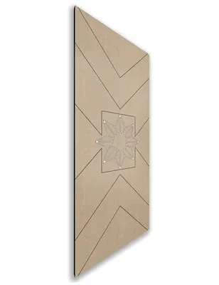 Holzschiebetür Nur Türblatt - Eiche und Weiss Model 2082