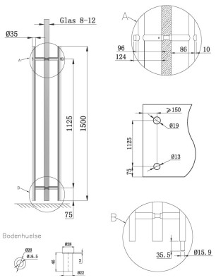 Griffstangenset 1500 mm abschließbar - modernes Zuhause