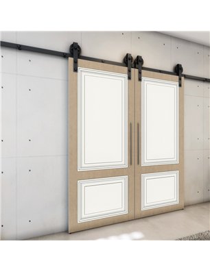 Holzschiebetür Barn-Line - Eiche und Weiss  Model 3004-3