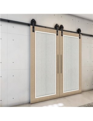 Holzschiebetür Barn-Line - Eiche und Weiss  Model 3005-3
