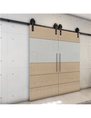Holzschiebetür Barn-Line - Eiche und Weiss  Model 3020-3